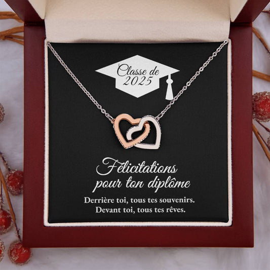 Cadeau de graduation | Collier coeurs entrelacés