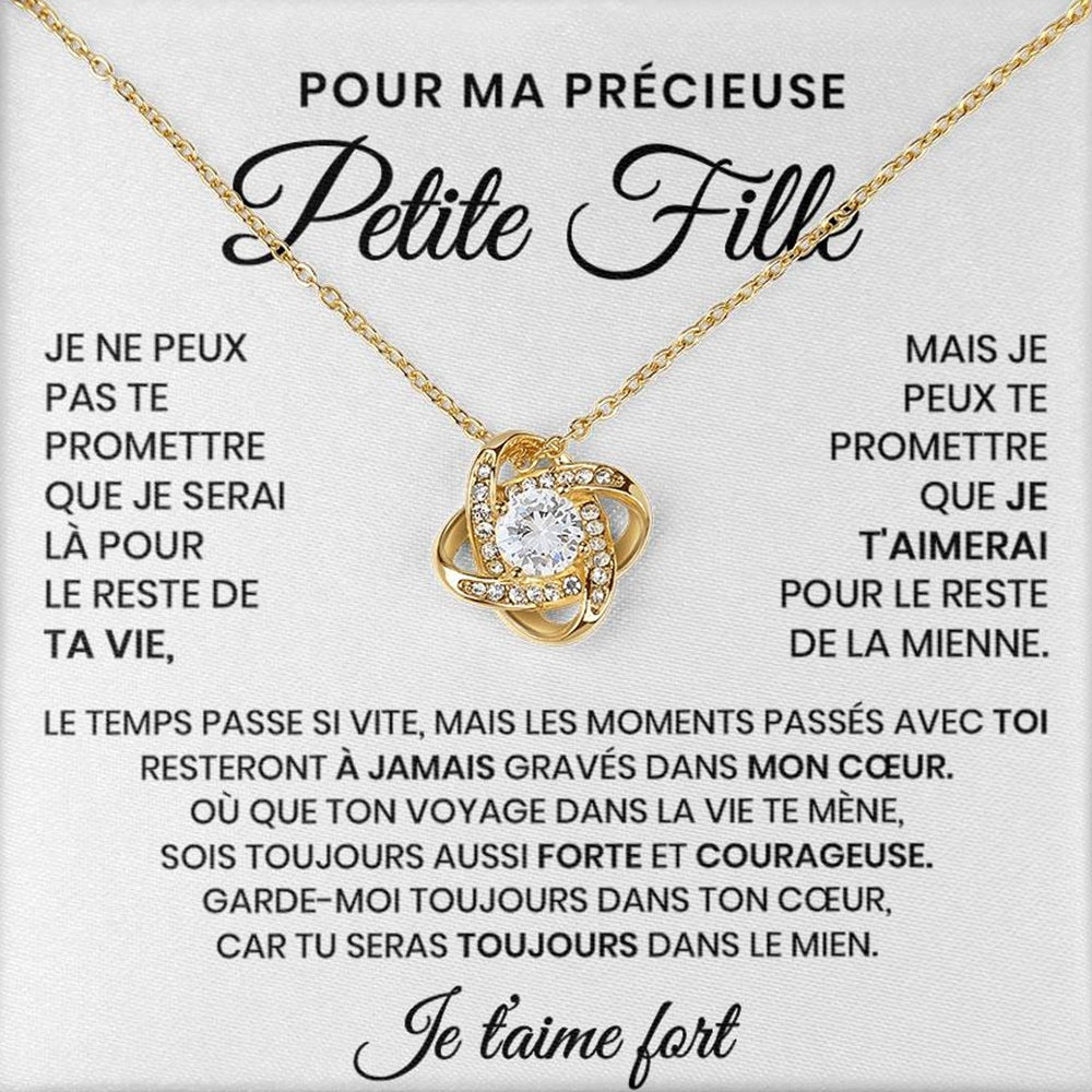 Pour Ma Précieuse Petite Fille - Collier Coeurs Entrelacés En Or Jaune 18K