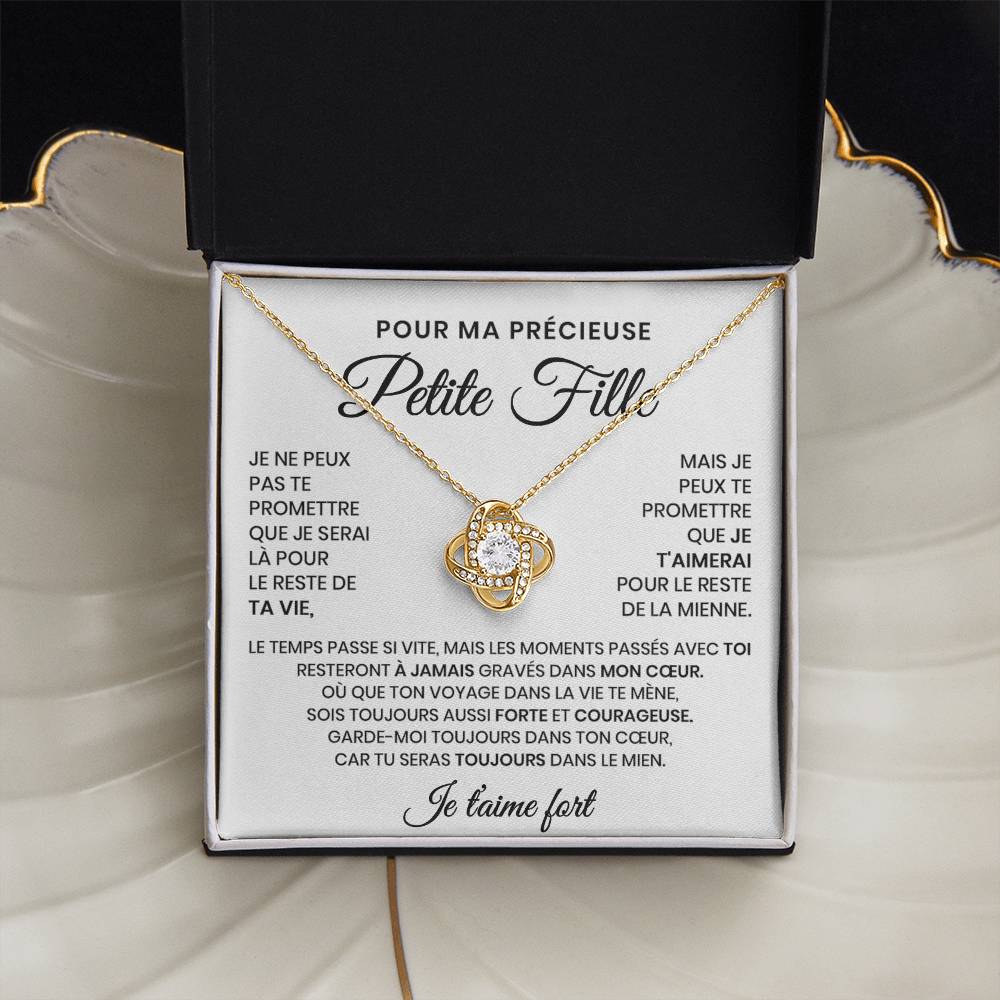 Pour Ma Précieuse Petite Fille - Collier Coeurs Entrelacés En Or Jaune 18K