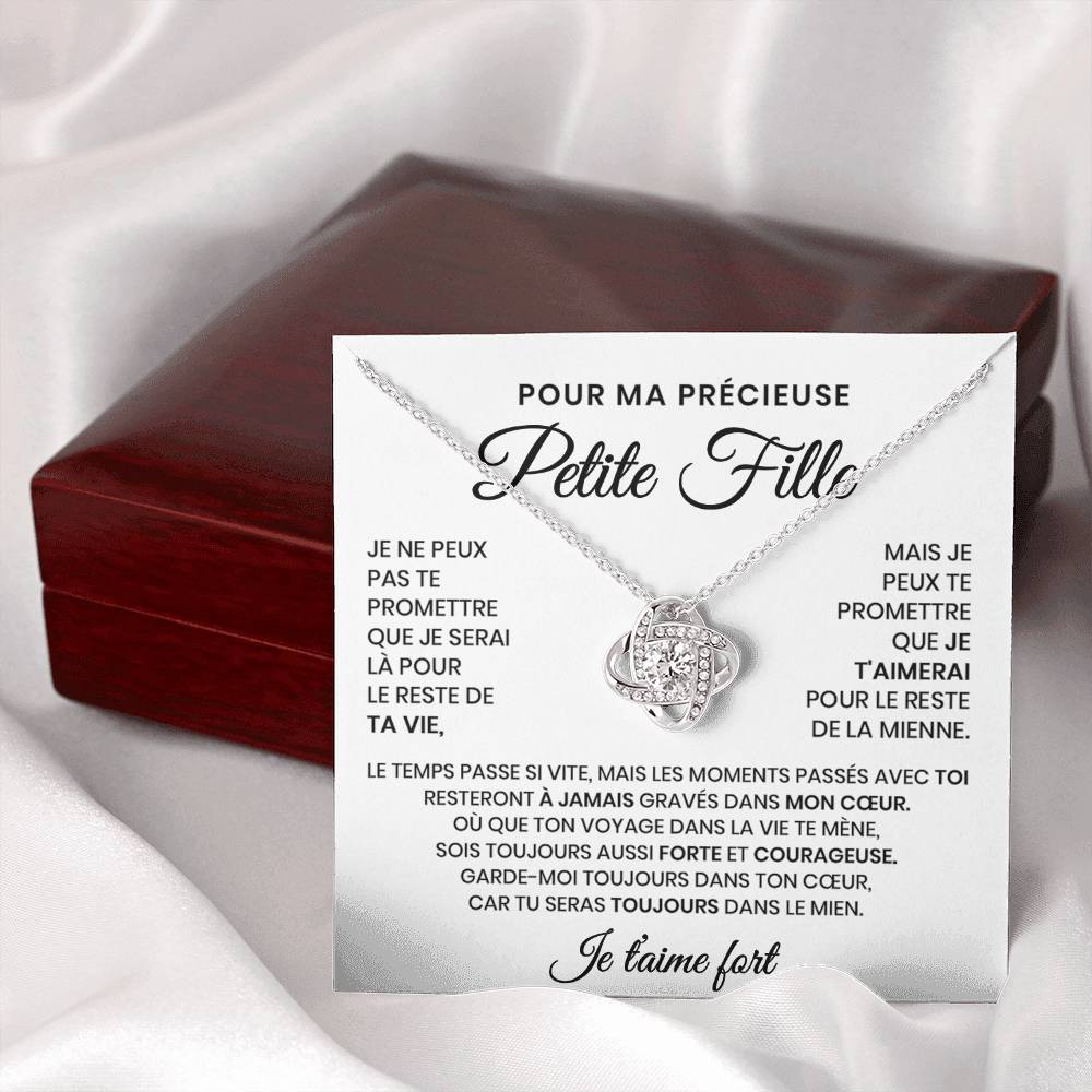 Pour Ma Précieuse Petite Fille - Collier Coeurs Entrelacés En Or Jaune 18K