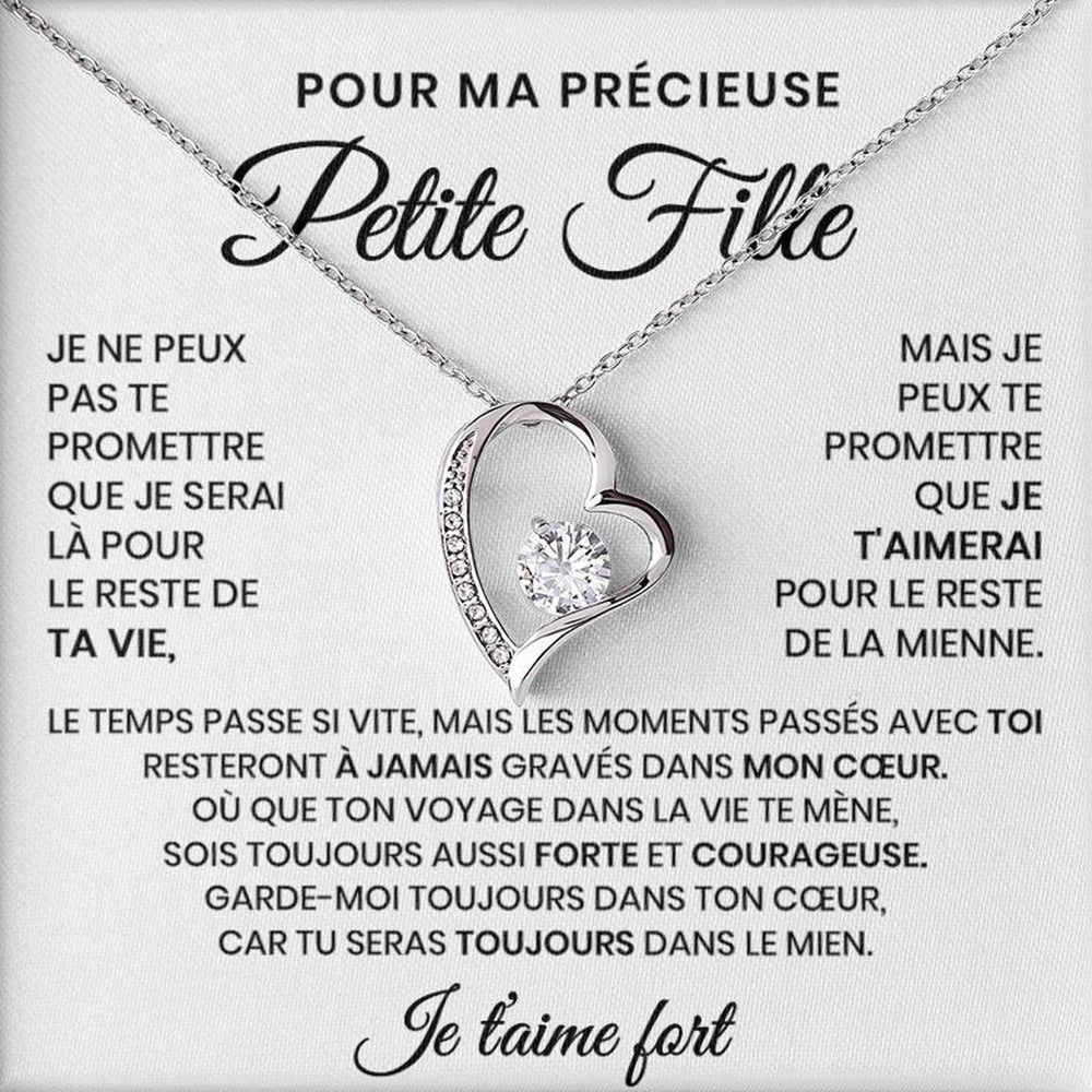Pour Ma Précieuse Petite Fille - Collier Coeurs Entrelacés En Or Jaune 18K