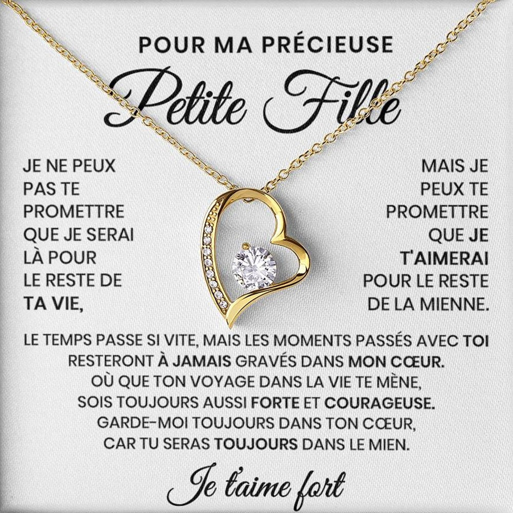 Pour Ma Précieuse Petite Fille - Collier Coeurs Entrelacés En Or Jaune 18K