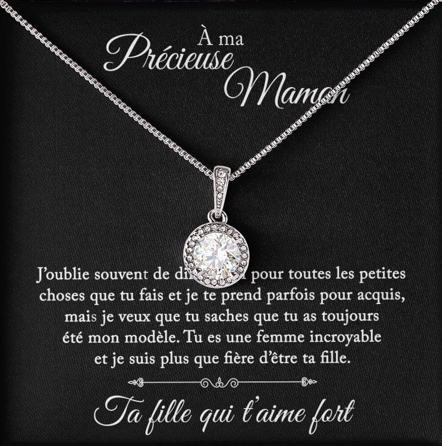 À Ma Précieuse Maman - Je Suis Fière D'être Ta Fille - Collier Noeud D'amour
