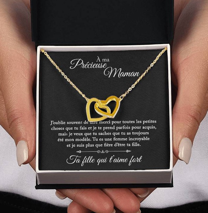 À Ma Précieuse Maman - Je Suis Fière D'être Ta Fille - Collier Noeud D'amour