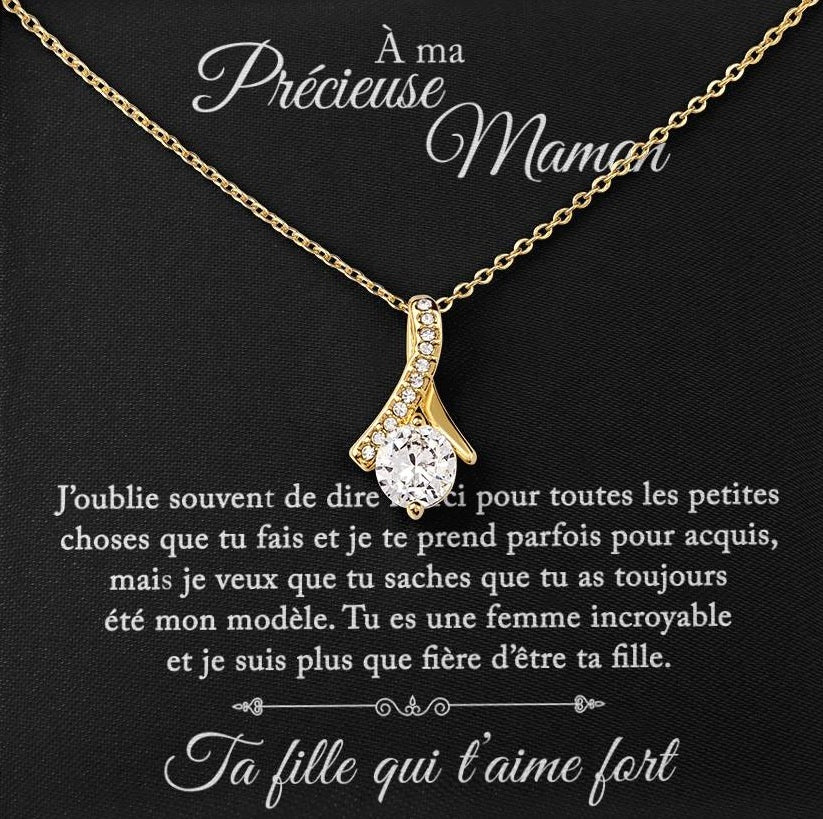 À Ma Précieuse Maman - Je Suis Fière D'être Ta Fille - Collier Noeud D'amour