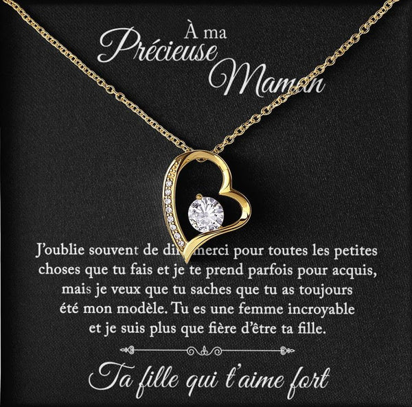 À ma précieuse maman - Collier coeur