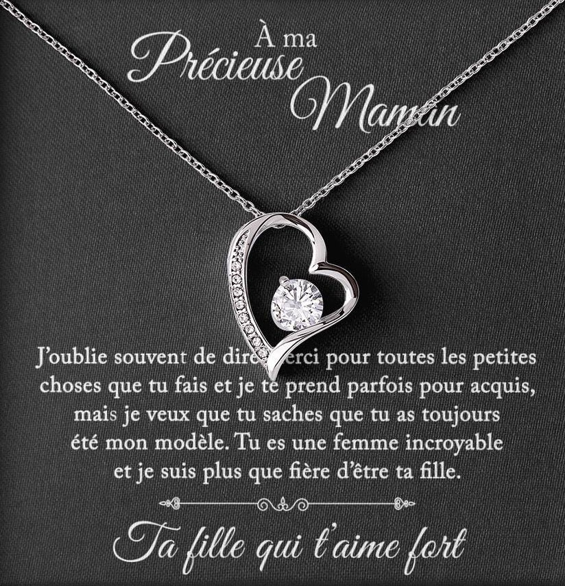 À Ma Précieuse Maman - Je Suis Fière D'être Ta Fille - Collier Noeud D'amour