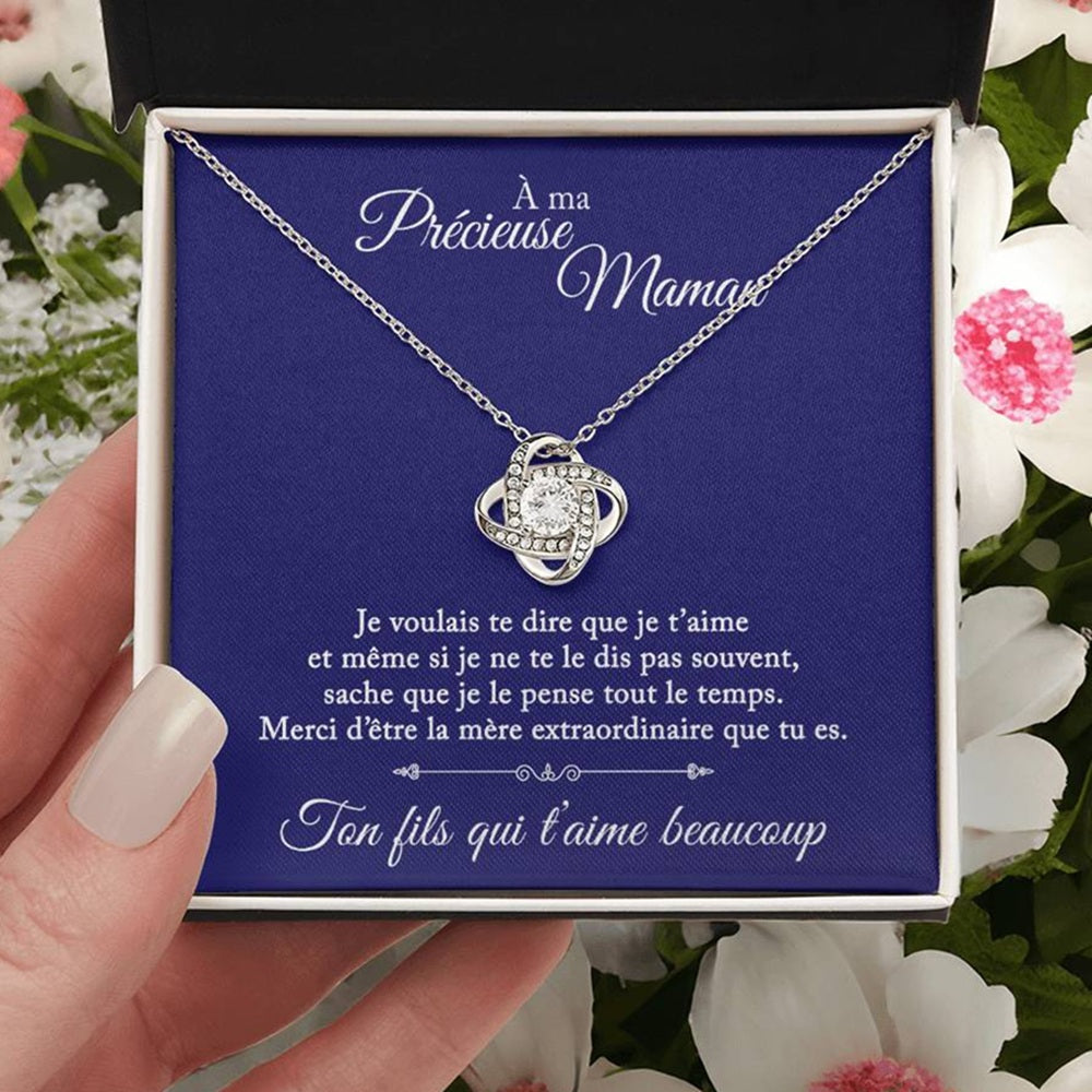 À ma précieuse maman - Ton fils qui t'aime - Collier Coeur