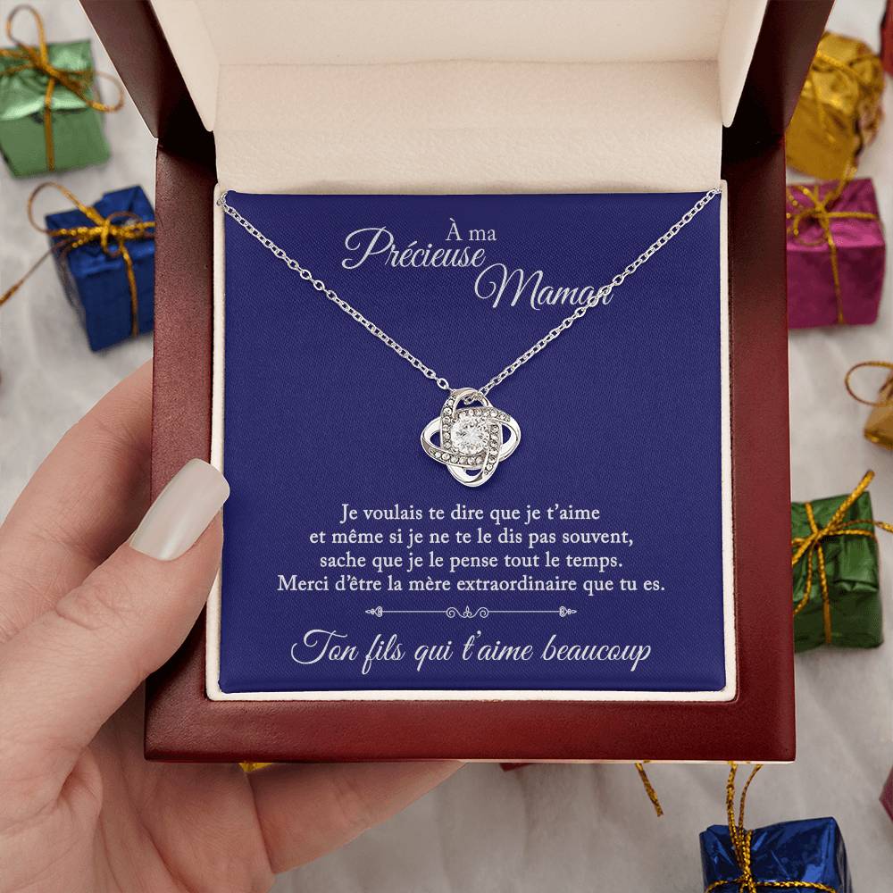 À ma précieuse maman - Ton fils qui t'aime - Collier Coeur