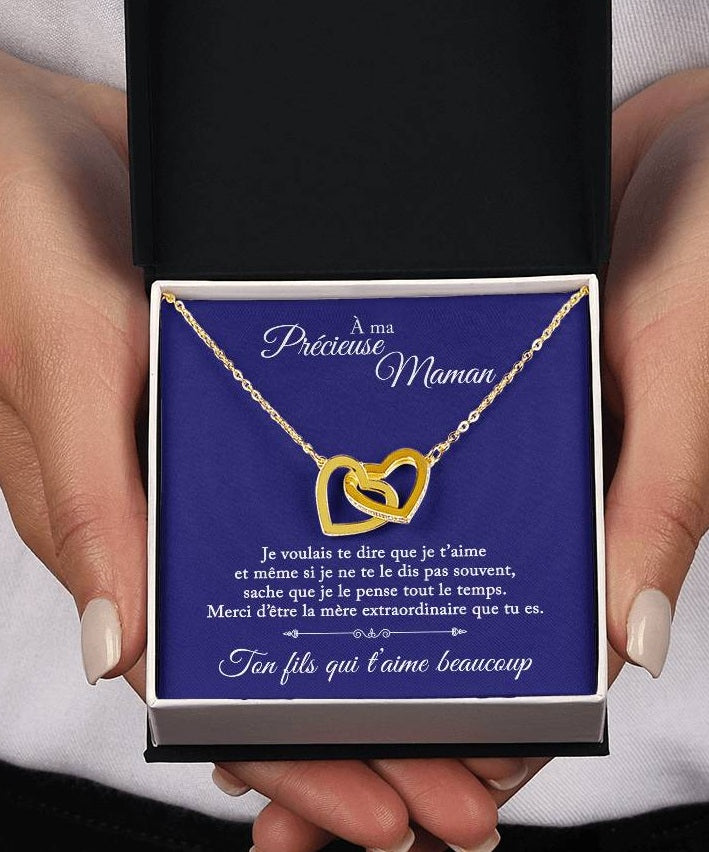À ma précieuse maman - Ton fils qui t'aime - Collier Coeur