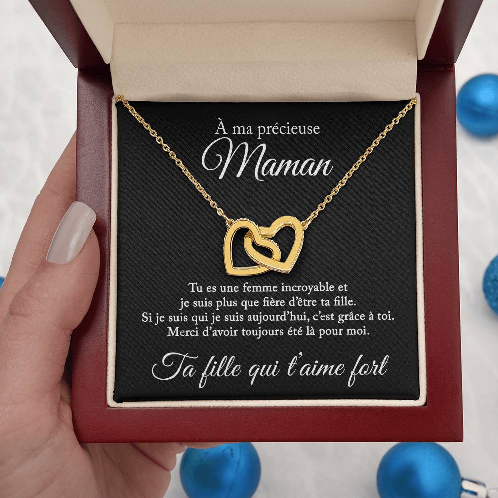 À ma précieuse maman - Collier coeur