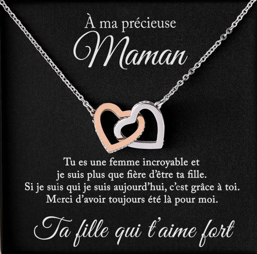 À ma précieuse maman - Collier coeur