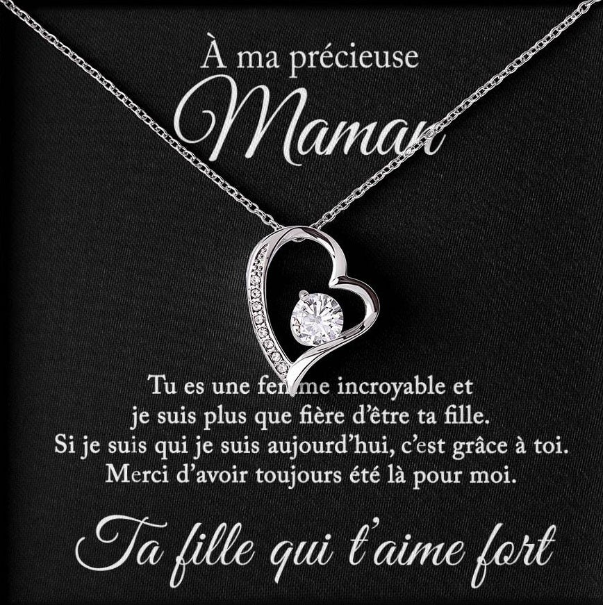 À ma précieuse maman - Collier coeur