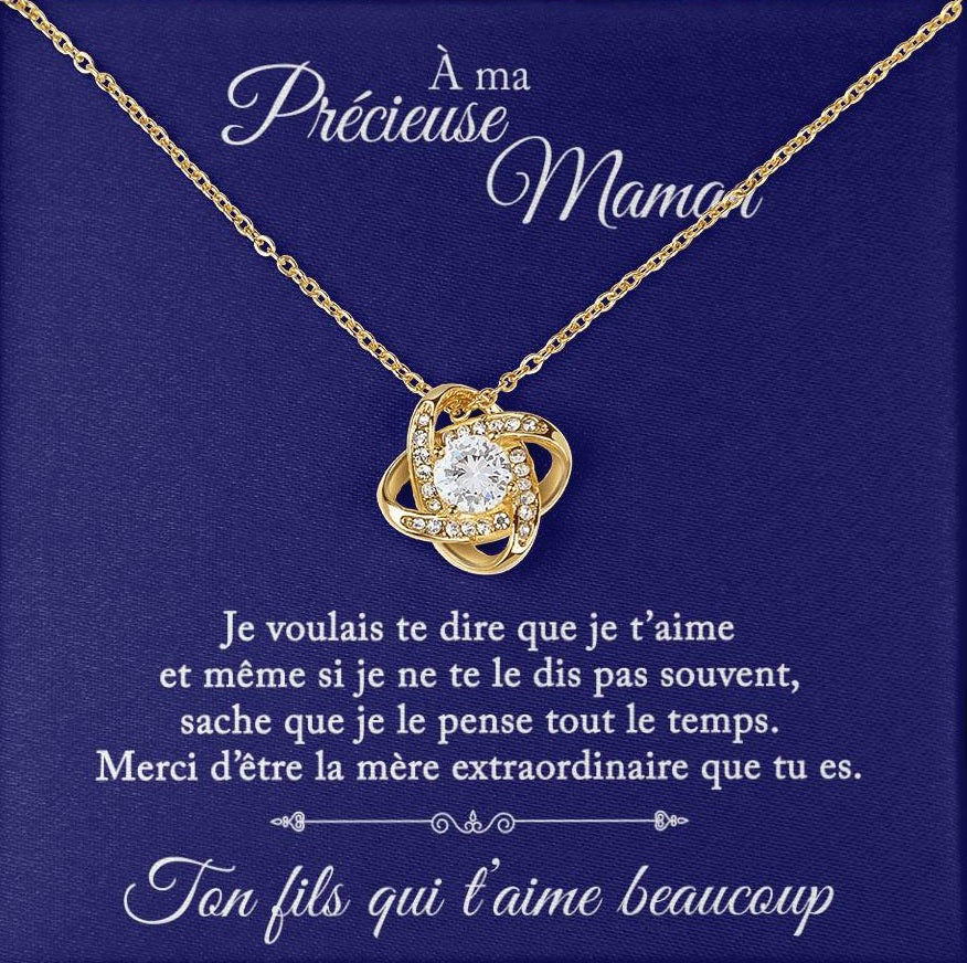 À ma précieuse maman - Ton fils qui t'aime - Collier Coeur