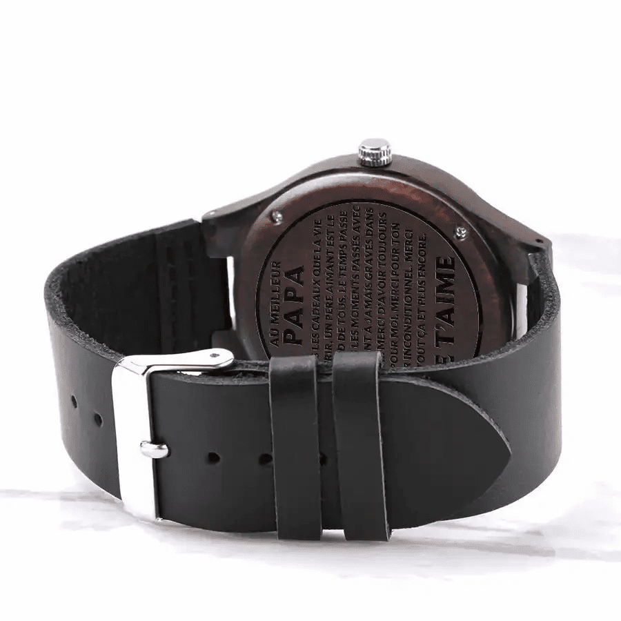 Au Meilleur Papa - Montre Personnalisée En Bois - La Petite Pensée