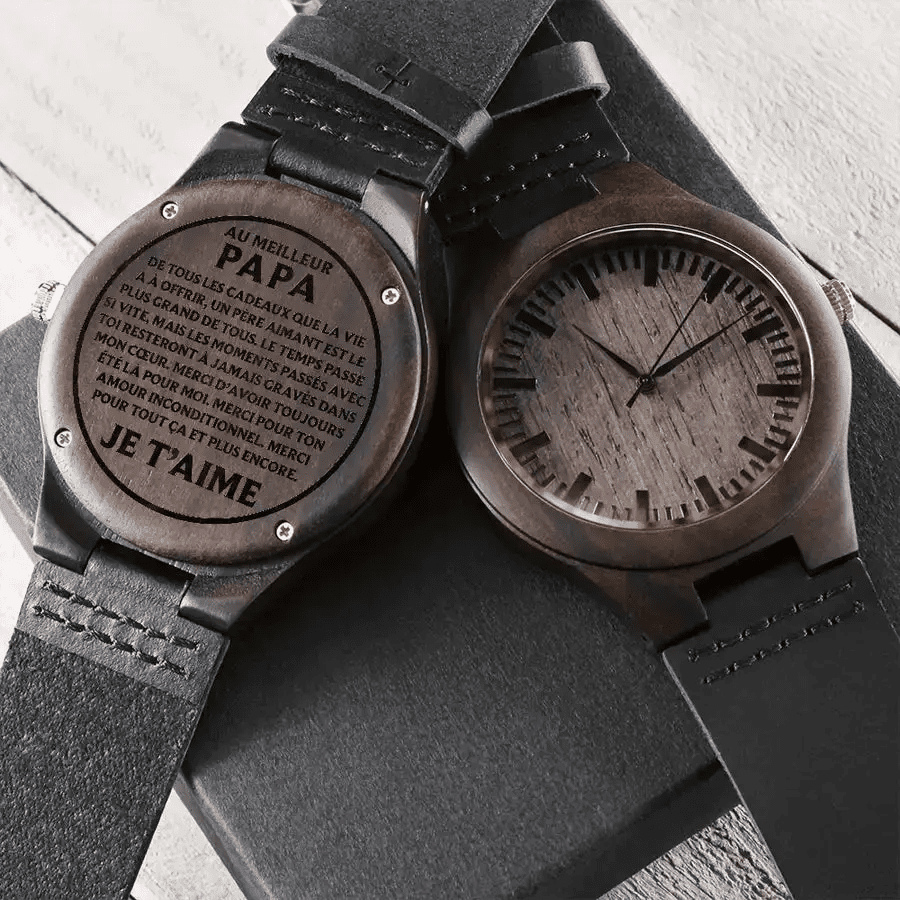 Au Meilleur Papa - Montre Personnalisée En Bois - La Petite Pensée