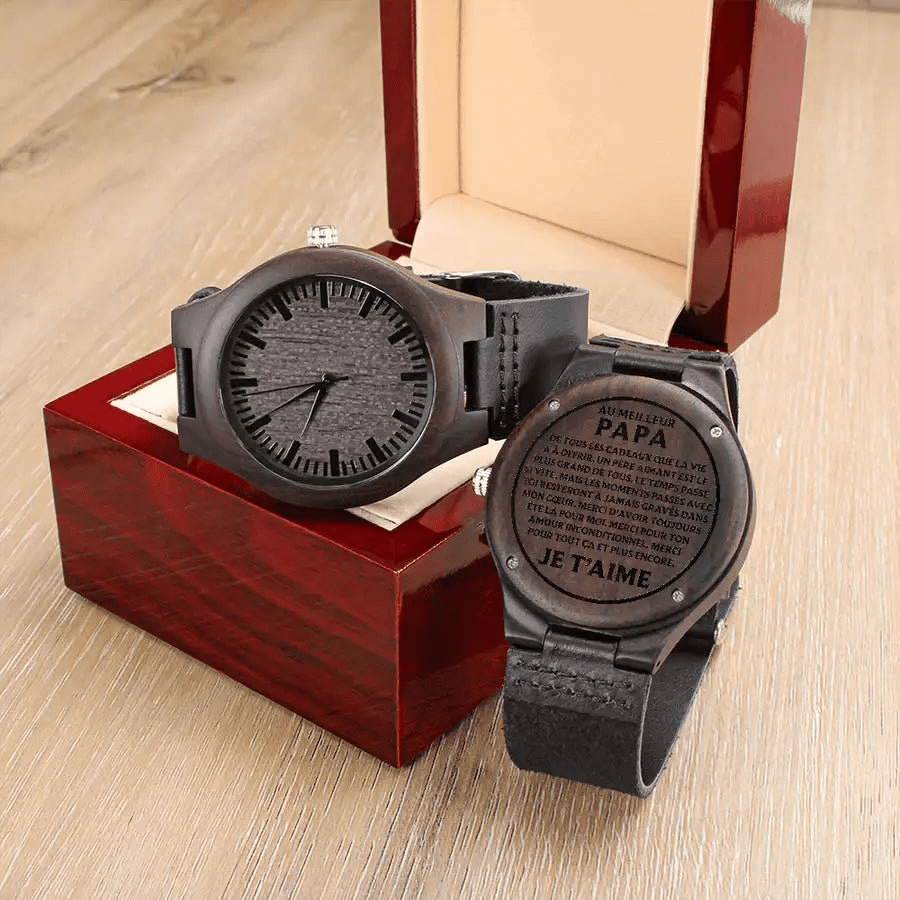 Au Meilleur Papa - Montre Personnalisée En Bois - La Petite Pensée