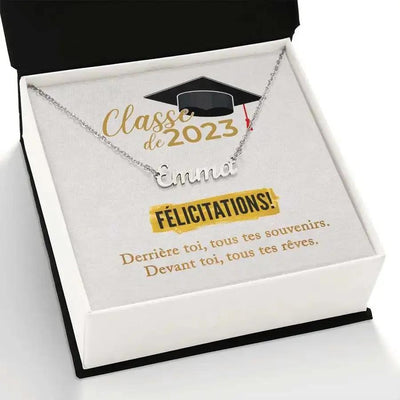 Cadeau pour graduation | Collier Nom Personnalisé | Classe de 2023