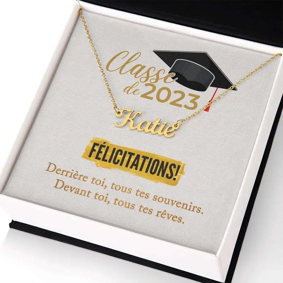 Cadeau pour graduation | Collier Nom Personnalisé | Classe de 2023