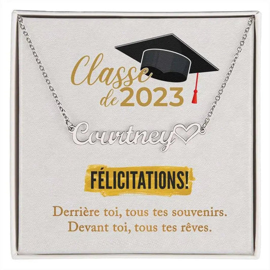 Collier Graduation 2023 | Ajoutez le nom de la diplômée !