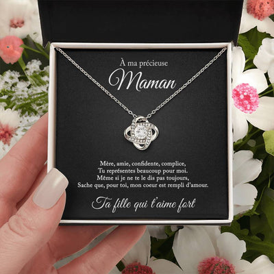 Collier Mère Fille avec message personnalisé de ta faille qui t'aime fort