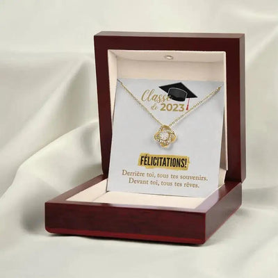 Félicitations! Cadeau de graduation 2023 | Collier Noeud d'Amour