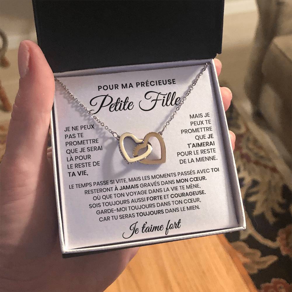 Pour Ma Précieuse Petite Fille - Collier Coeurs Entrelacés