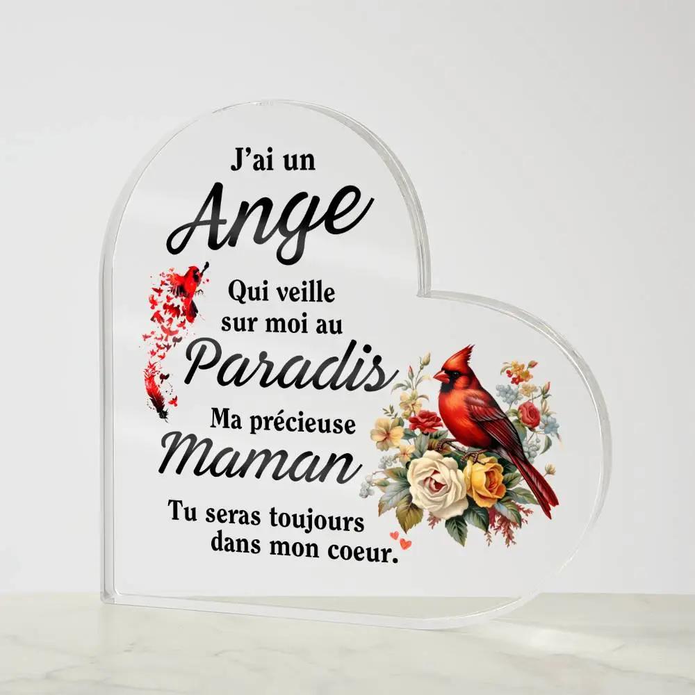 Plaque Souvenir - Maman, tu seras toujours dans mon coeur.