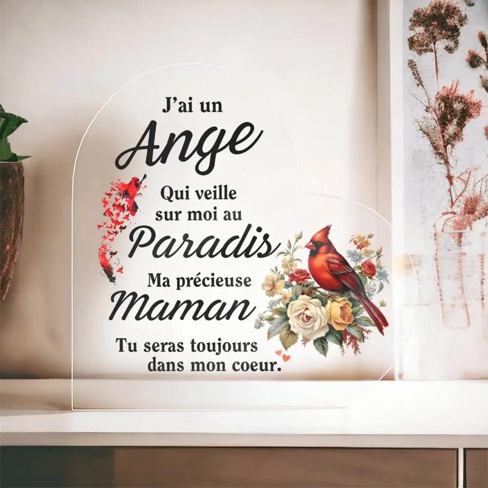 Plaque Souvenir - Maman, tu seras toujours dans mon coeur.