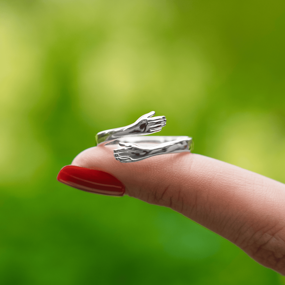 Bague câlin en argent. Taille ajustable 