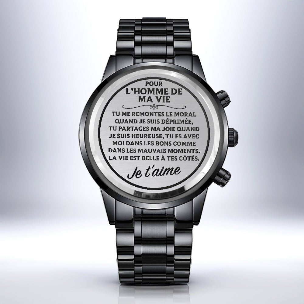 Montre Personnalisée Pour Homme - La Vie Est Belle À Tes Côtés | Bijouterie La Petite Pensée