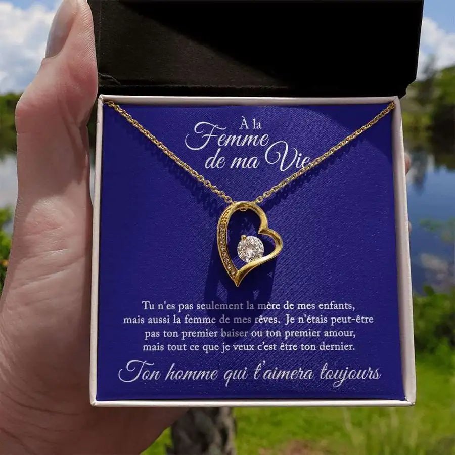 À la femme de ma vie - Collier Coeur en Or
