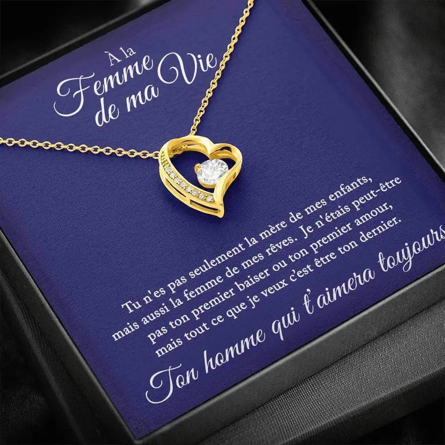 À la femme de ma vie - Collier Coeur en Or - La Petite Pensée