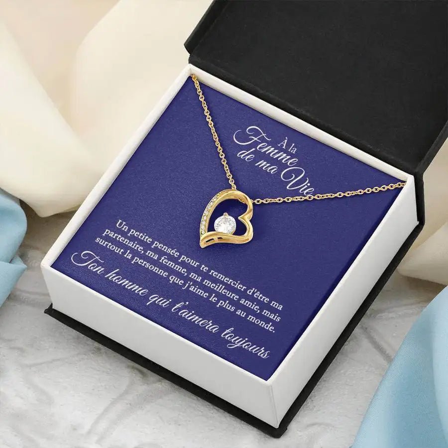 À la femme de ma vie - Collier Coeur en Or - Une petite pensée pour toi. - La Petite Pensée