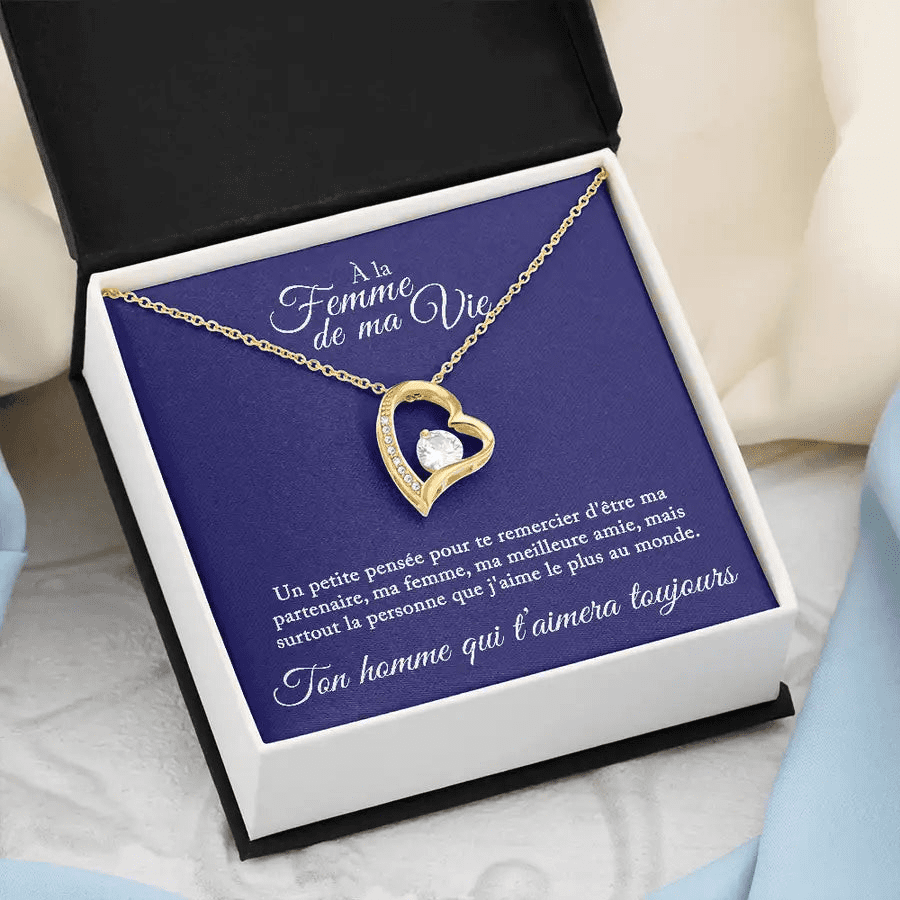 Collier personnalisée pour femme. Carte de message unique et coffret cadeau inclus.