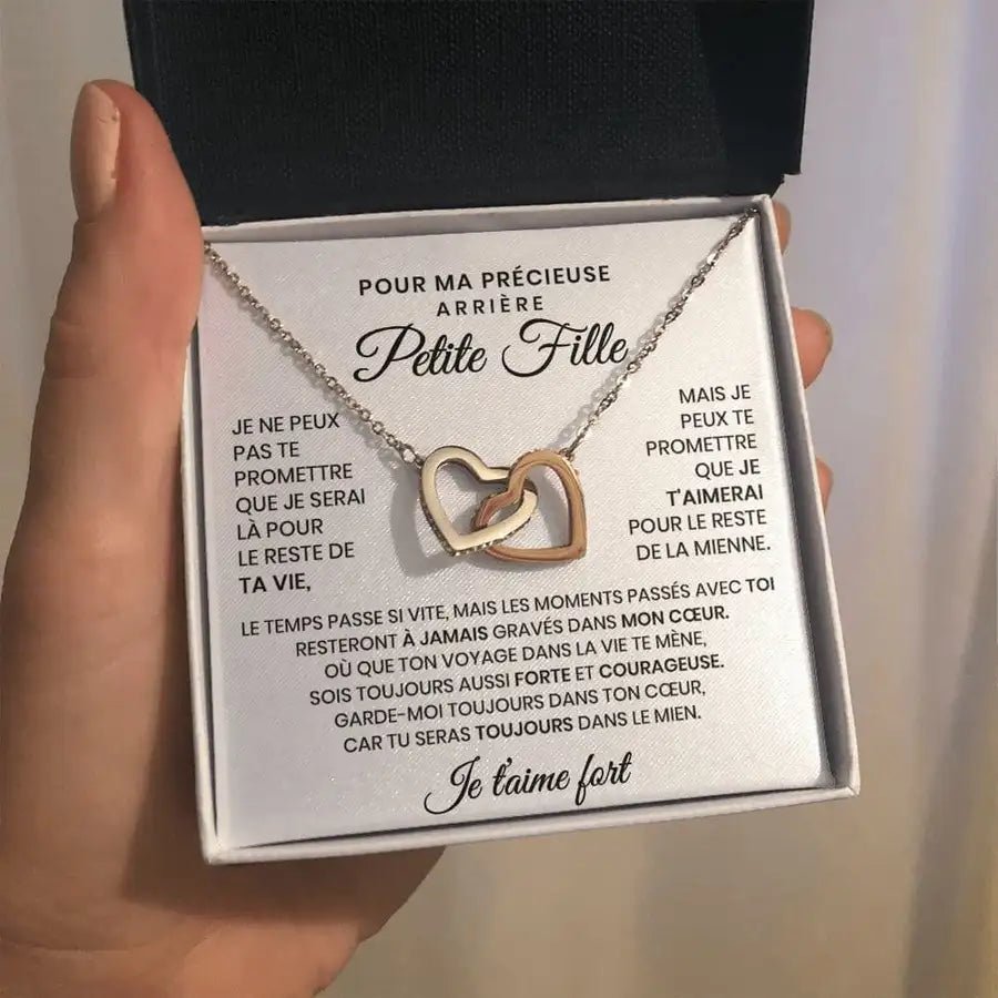 Pour Mon Arrière Petite Fille - Collier Coeurs Entrelacés