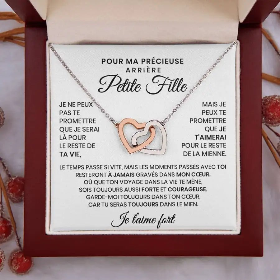 Pour Mon Arrière Petite Fille - Collier Coeurs Entrelacés