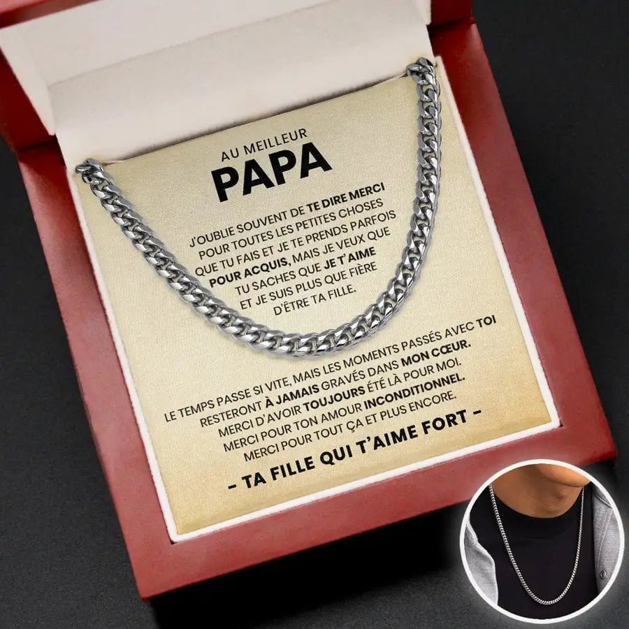 Chaîne à maillons de luxe - Au meilleur papa
